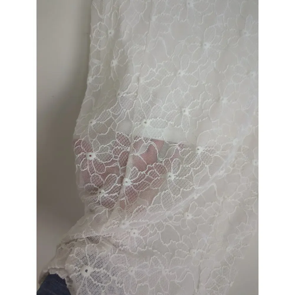 Y2k Embroidered Lace Coquette Pull-on Skirt Midi Size OO